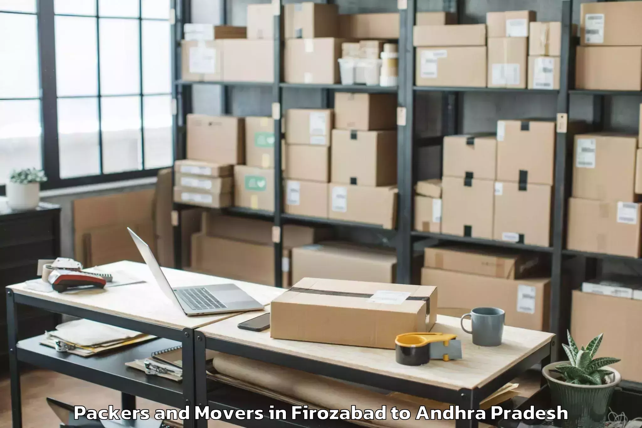 Professional Firozabad to Chebrolu Packers And Movers